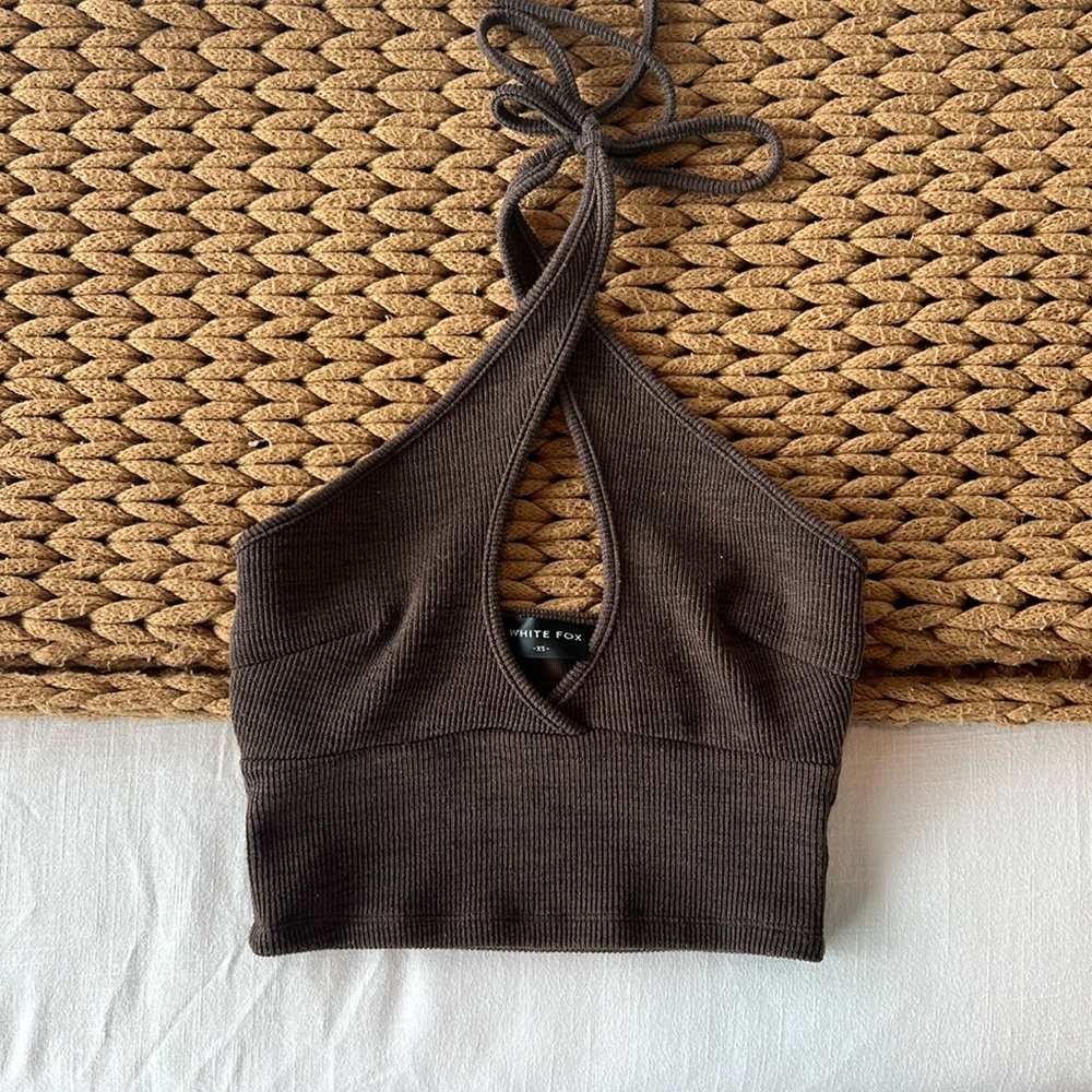 brown crop top